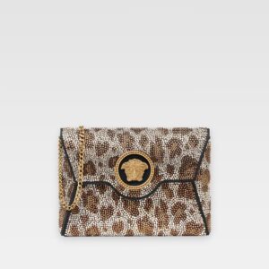 Versace La Medusa Clutch Leopard