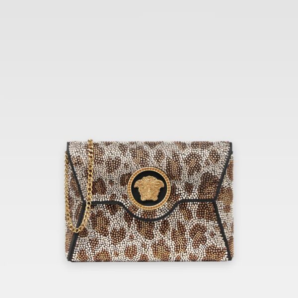 Versace La Medusa Clutch Leopard