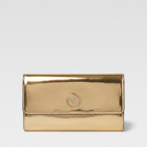 Versace Clutch La Medusa Metallic Gold