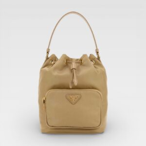 Prada Re-nylon Duet Bucket Bag Beige