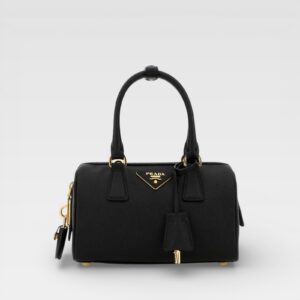 Prada Saffiano Bowler Bag Black