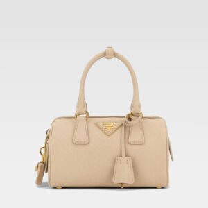 Prada Saffiano Bowler Bag Travertine Stone