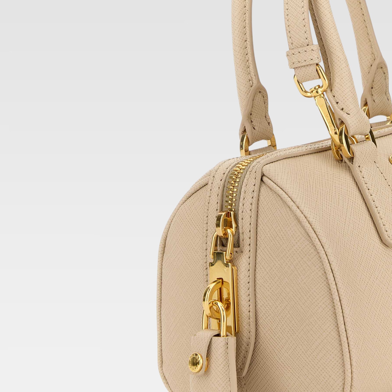 Prada Saffiano Bowler Bag Travertine Stone - Imagen 4