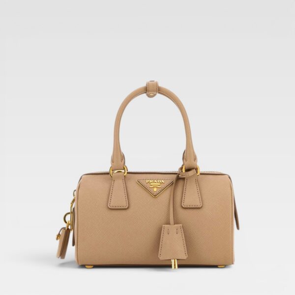 Prada Saffiano Bowler Bag Beige