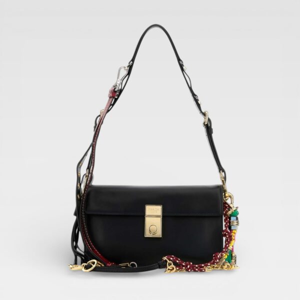 Prada Soft Sound Small Leather Shoulder Bag With Charms
