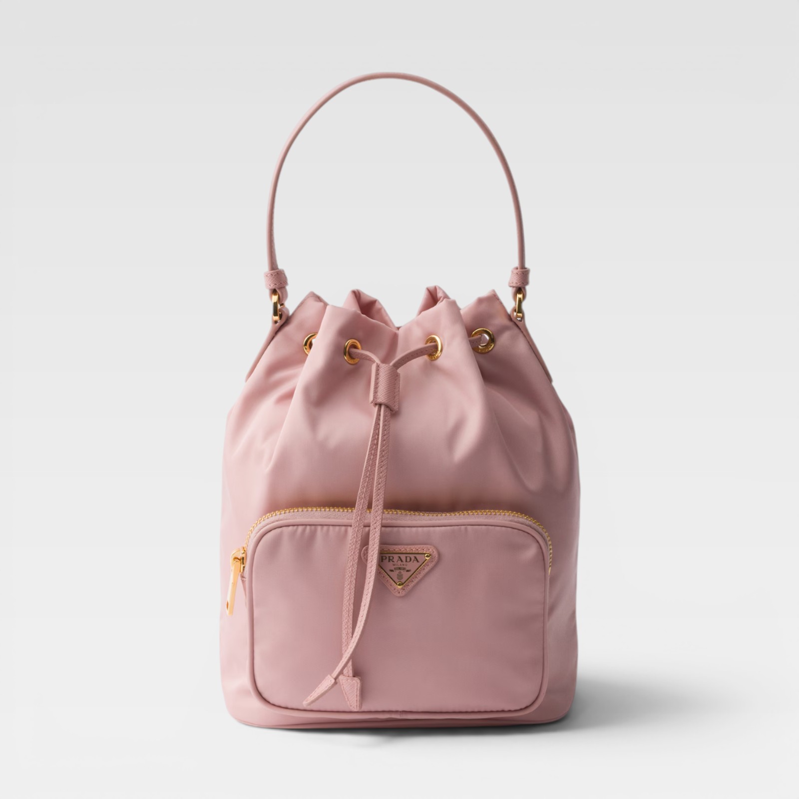 Prada Re-nylon Duet Bucket Bag Peach