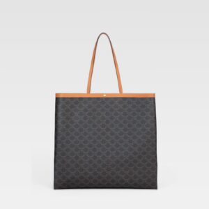 Celine Big Flat Shopper in Triomphe Canvas and Natural Calfskin