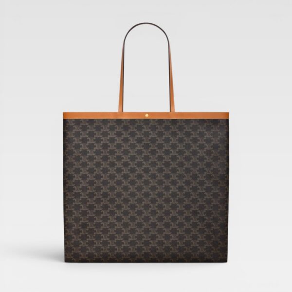 Celine Big Flat Shopper in Triomphe Canvas and Natural Calfskin