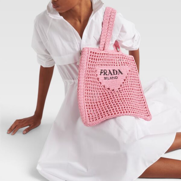 Prada Crochet Tote Rose