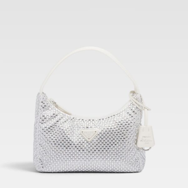 Prada Re-Edition 2000 with Crystals in White