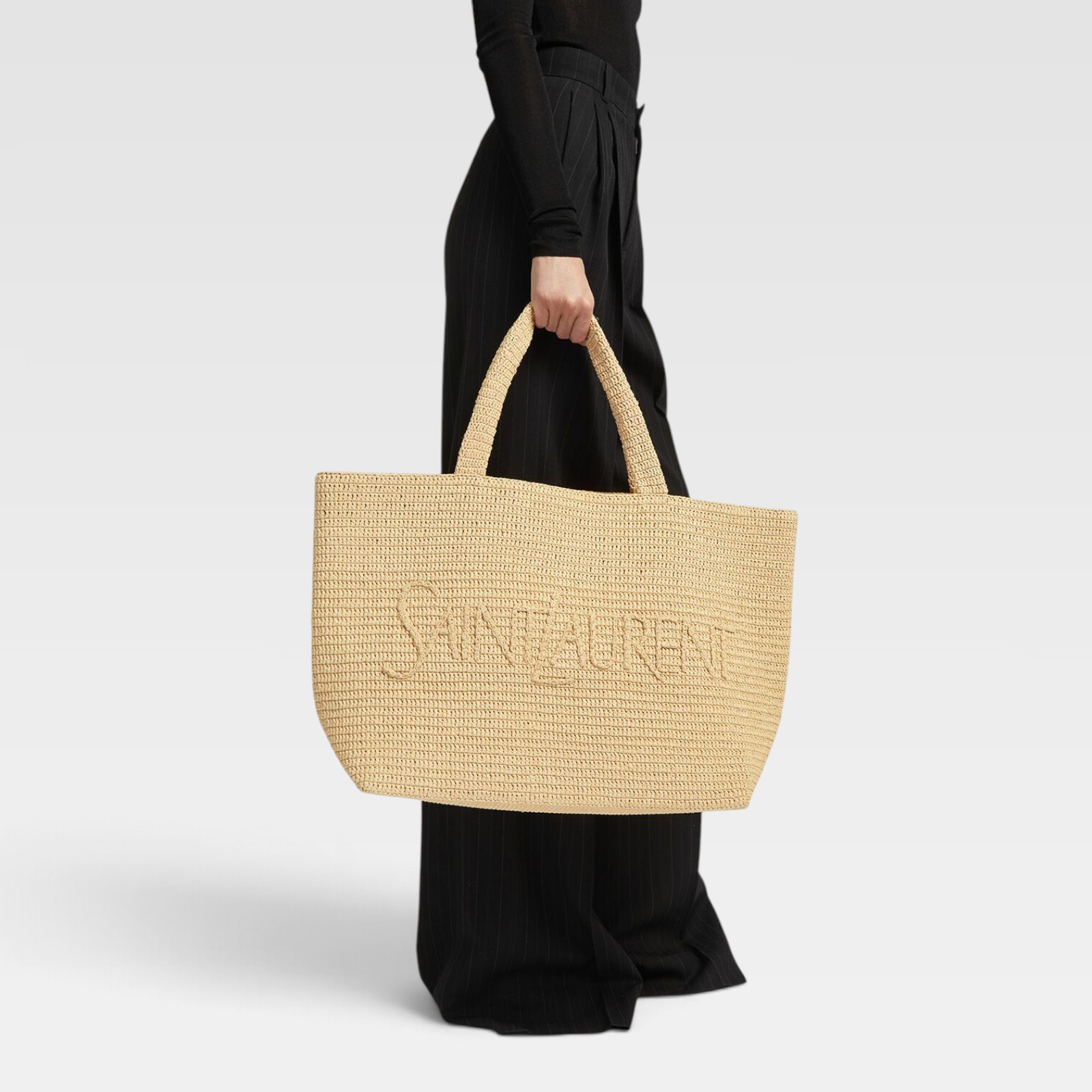 Saint Laurent Raffia Tote Bag - Image 4