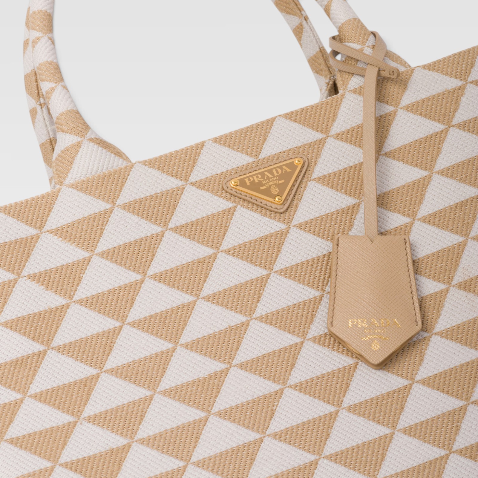 Prada Symbole Jacquard Triangle Tote Bag - Image 5