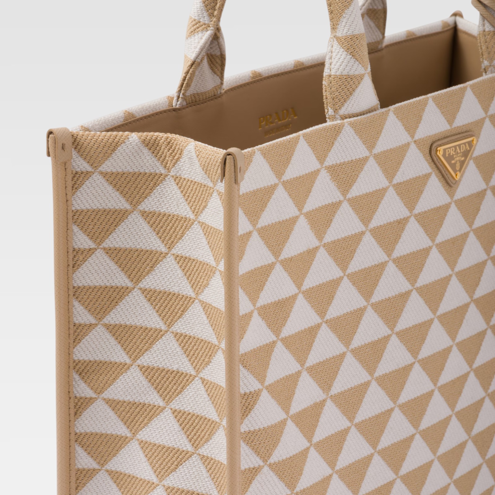 Prada Symbole Jacquard Triangle Tote Bag - Image 4