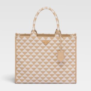Prada Symbole Jacquard Triangle Tote Bag