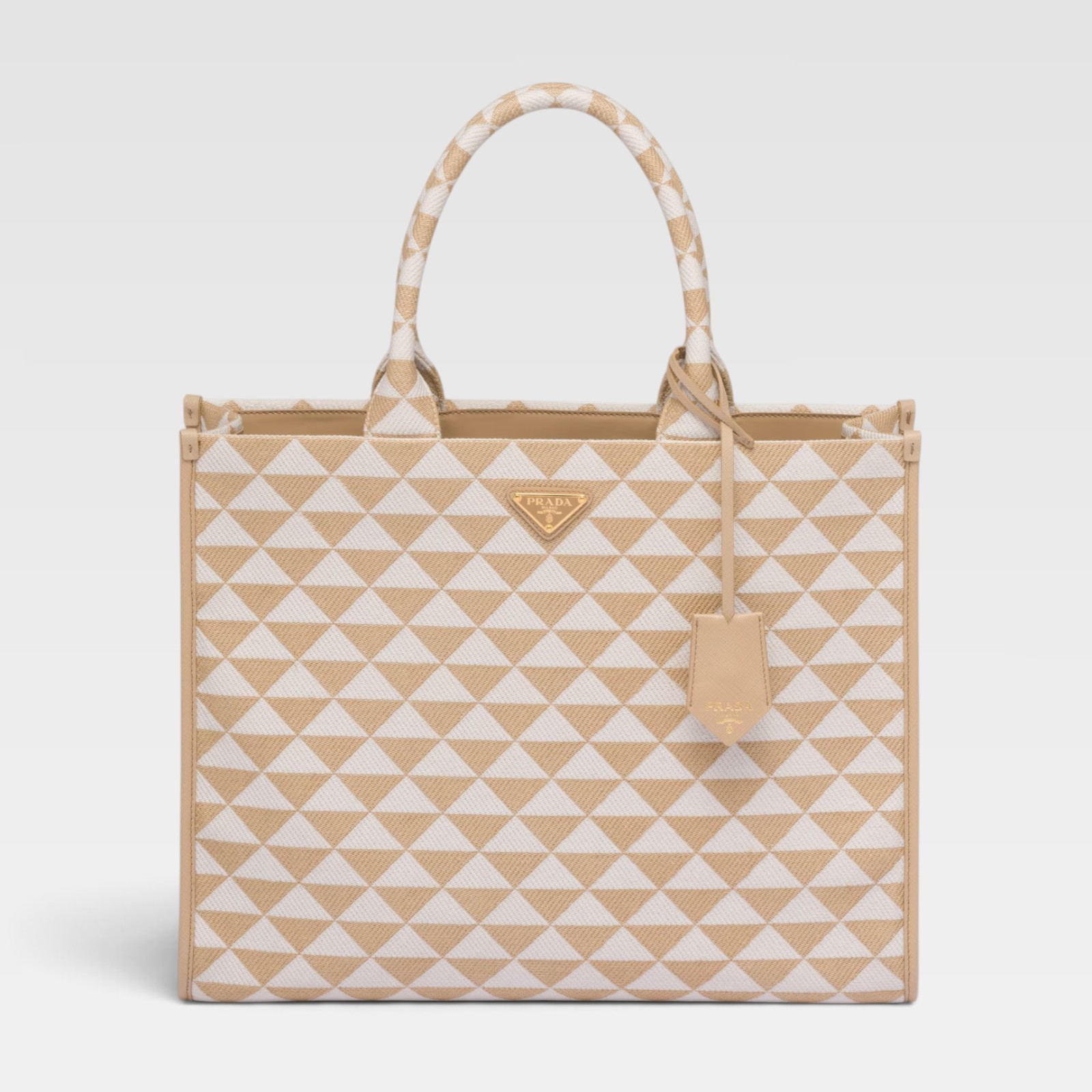 Prada Symbole Jacquard Triangle Tote Bag