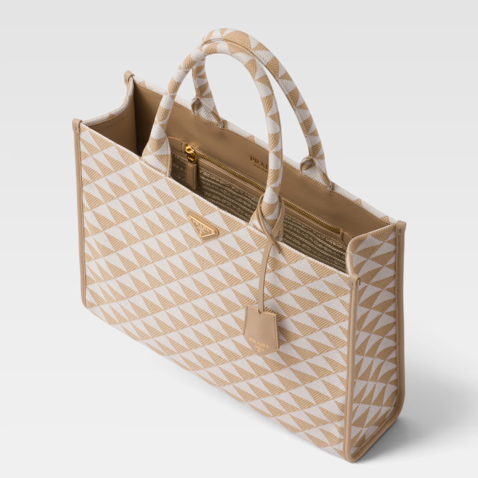 Prada Symbole Jacquard Triangle Tote Bag - Image 2