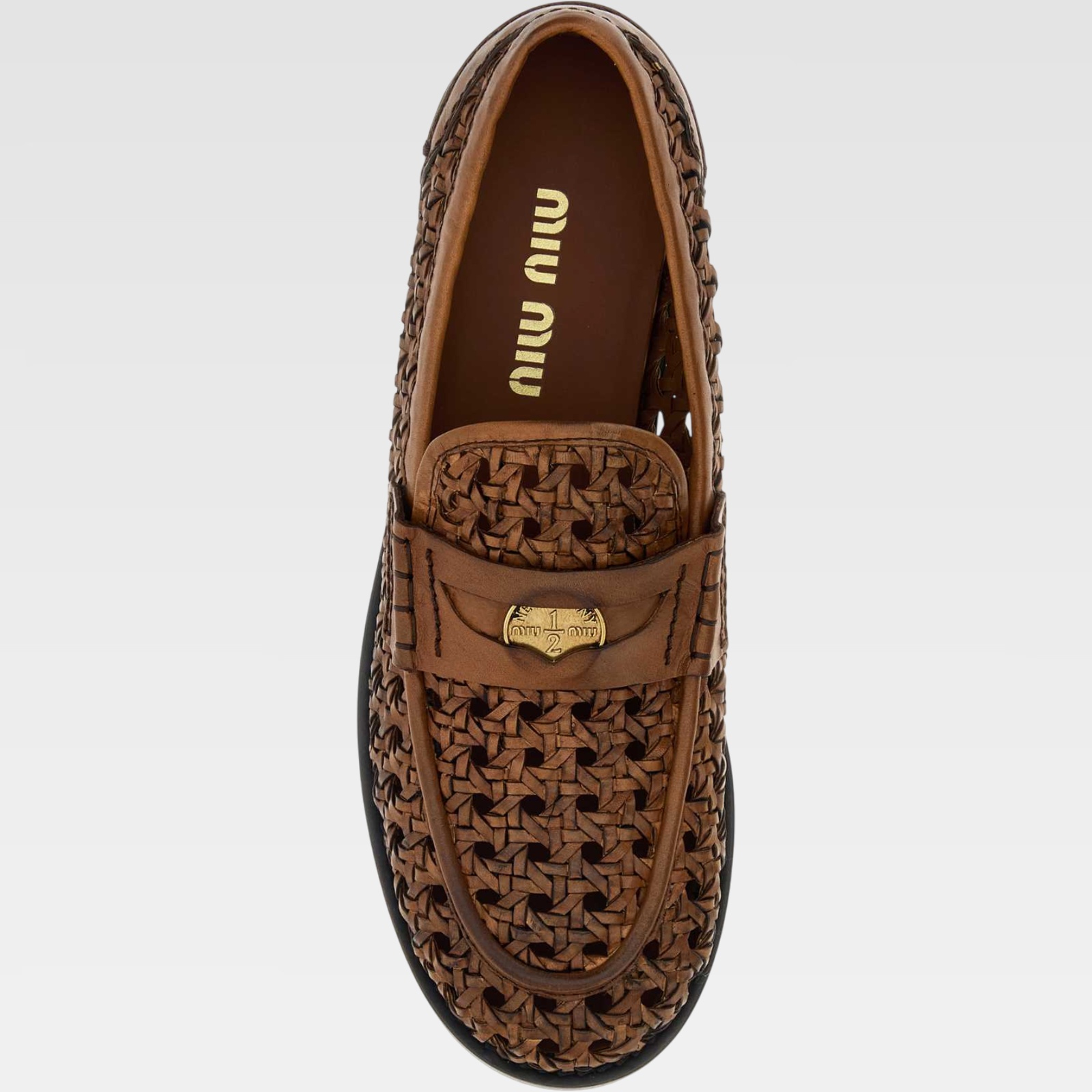 Miu Miu Woven Leather Loafers - Imagen 3