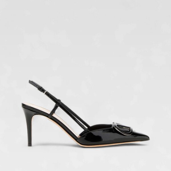 VLogo Signature Patent Leather Slingback Pump