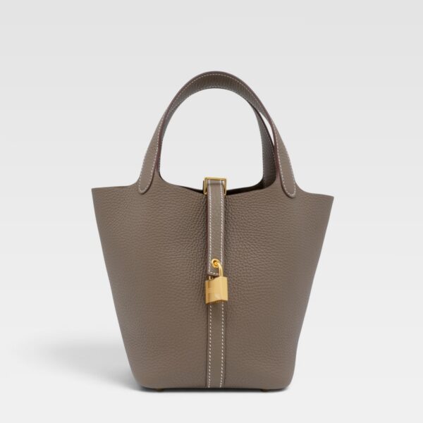 Hermès Etoupe Clemence Picotin Lock 18 Gold Hardware