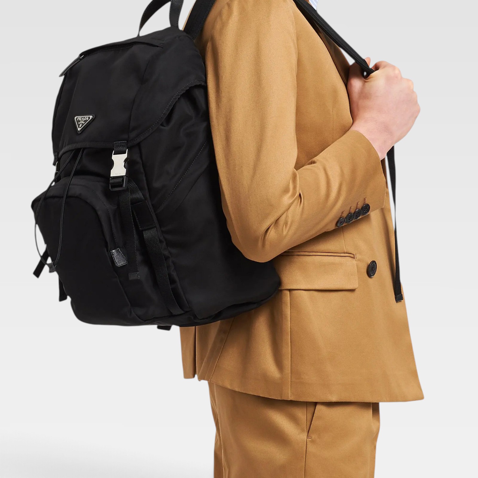 Prada Men's Re-Nylon and Saffiano Leather Backpack - Image 4