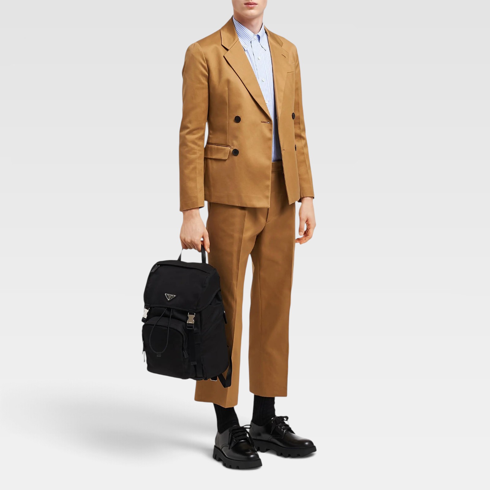 Prada Men's Re-Nylon and Saffiano Leather Backpack - Image 5