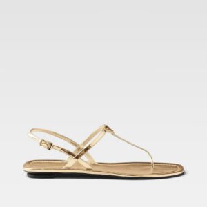 Prada Metallic Leather Thong Sandals