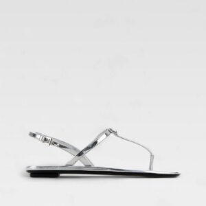 Prada Metallic Leather Thongs Sandals