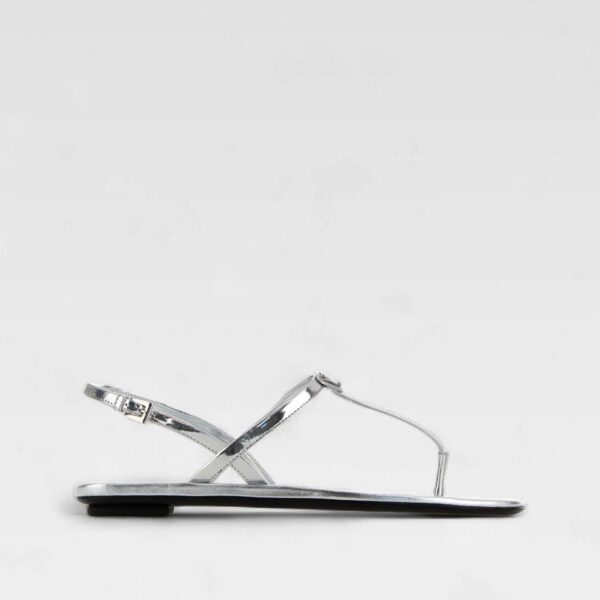Prada Metallic Leather Thongs Sandals