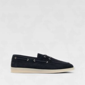Prada Men’s Suede Boat Shoes Navy