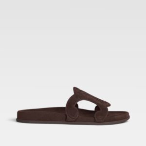 Celine Triomphe Suede Leather Sandals
