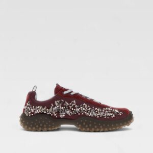Miu Miu Bubble Embroidered Technical Fabric and Suede Sneakers