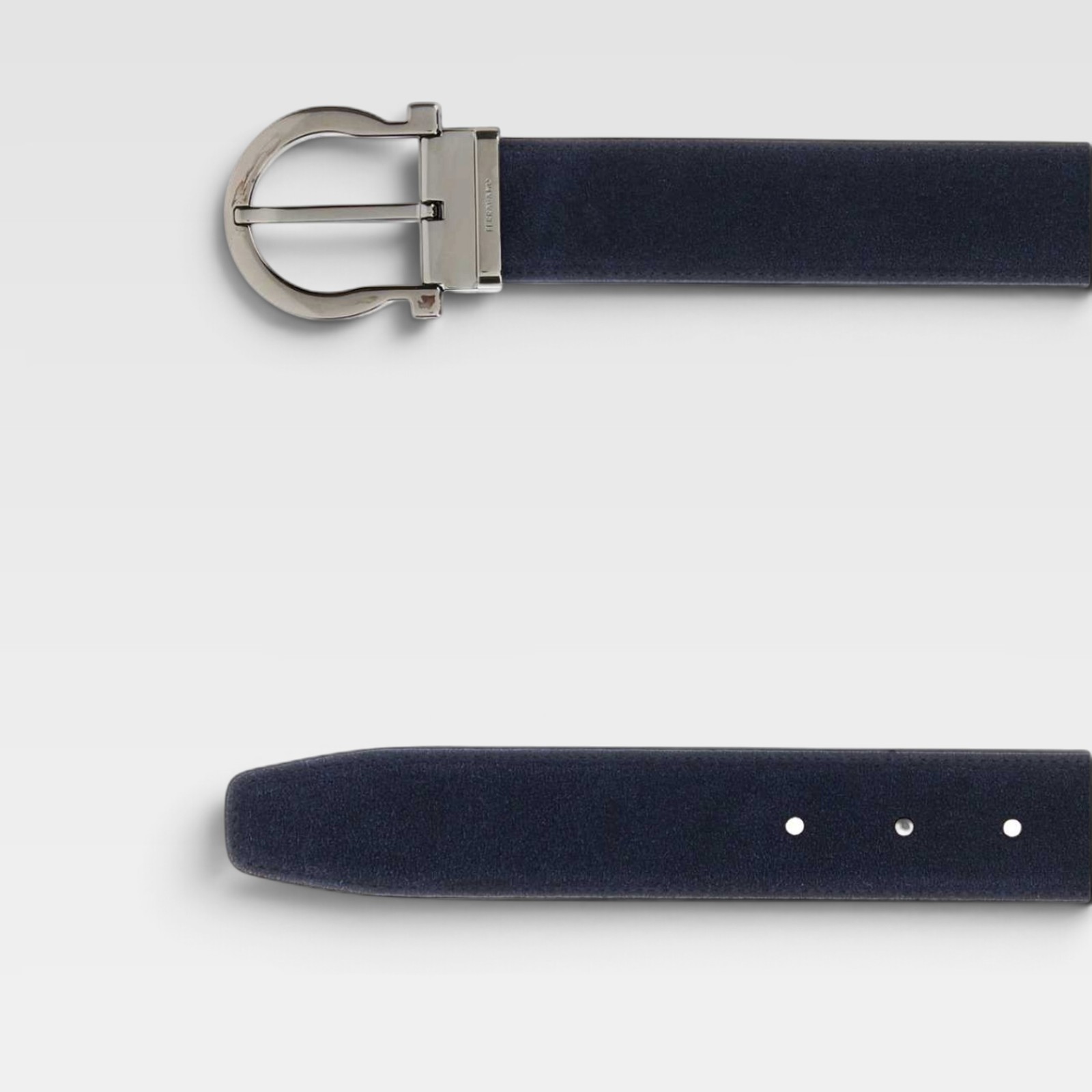 Salvatore Ferragamo Men's Adjustable Suede belt - Imagen 2
