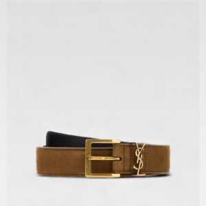 Saint Laurent Men’s Monogramme Leather Belt
