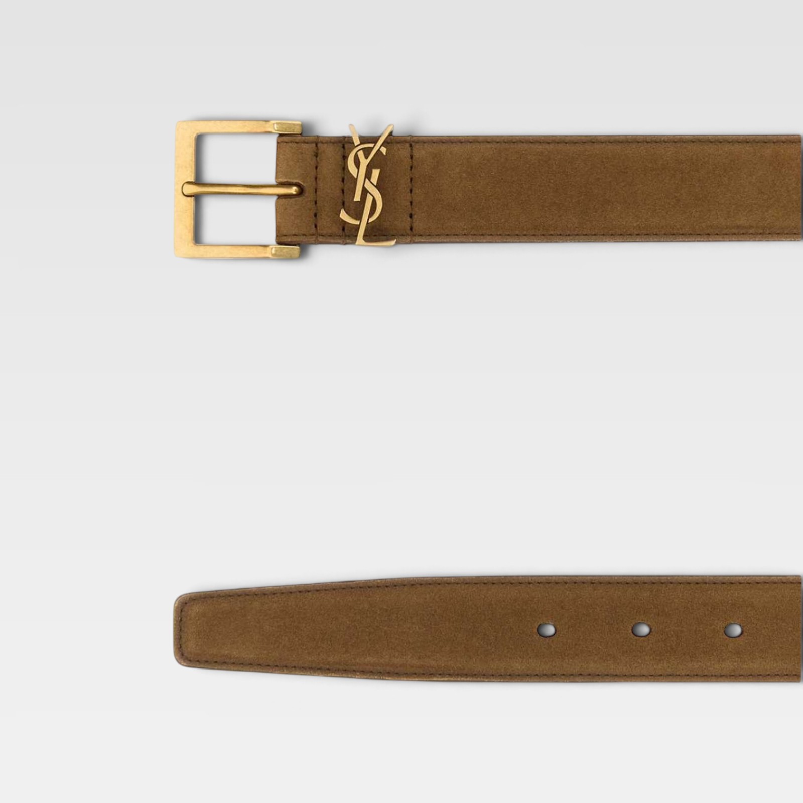 Saint Laurent Men’s Monogramme Leather Belt - Imagen 2