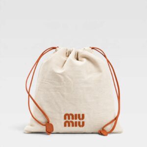 Miu Miu Canvas Pouch Natural Orange