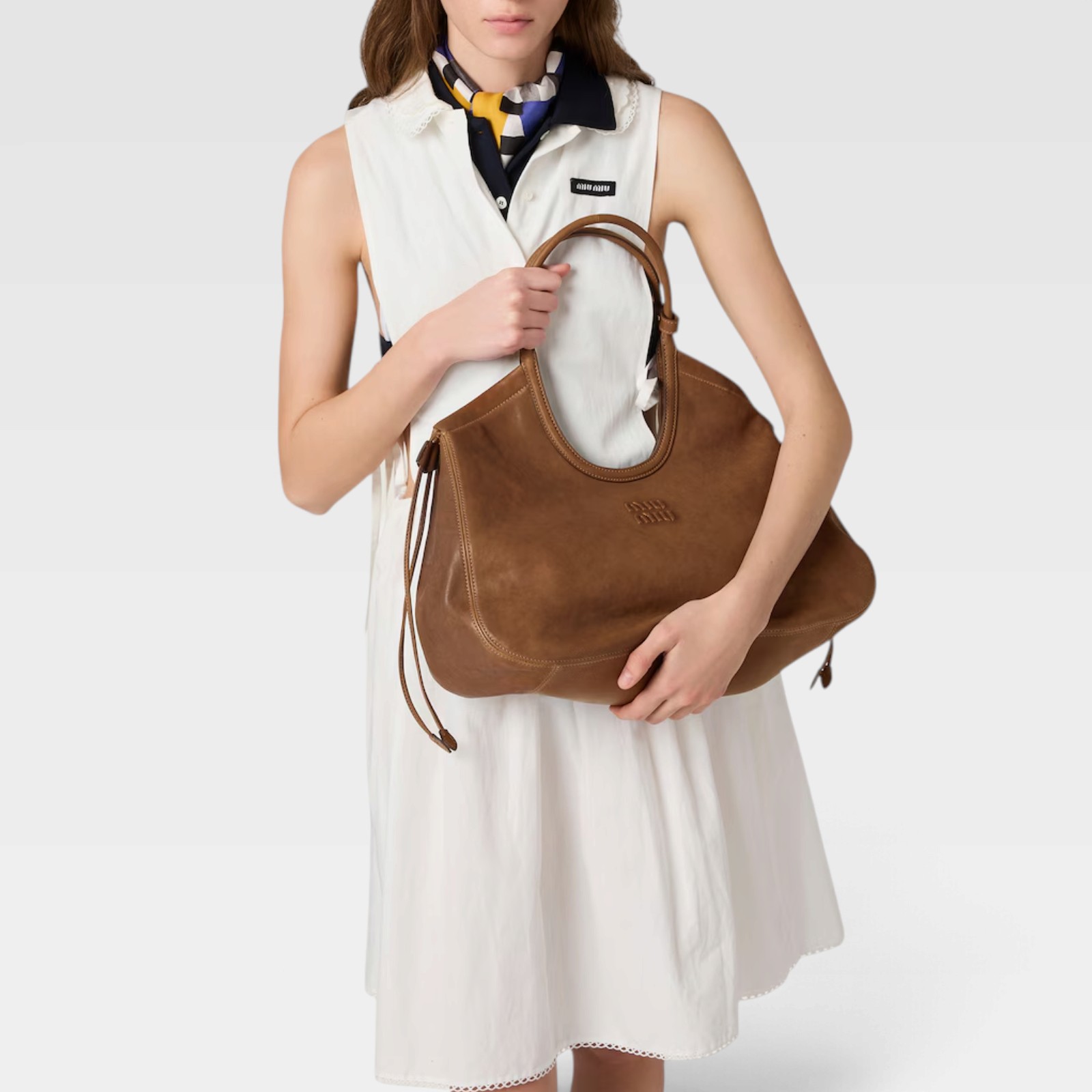 Miu Miu Ivy Nappa Leather Shopping Bag - Image 4