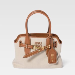 Miu Miu Aventure Canvas and Leather Bag